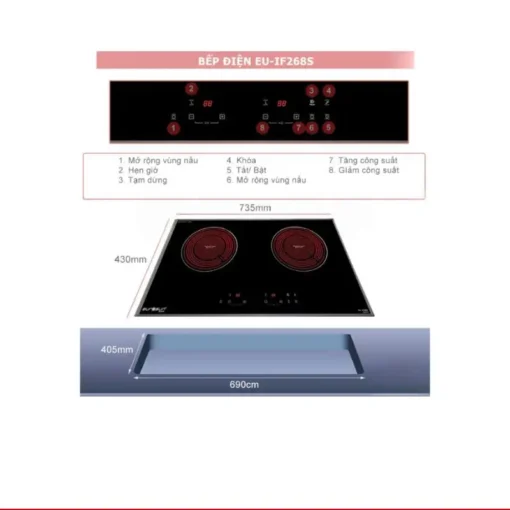 Bếp điện đôi Eurosun EU-IF268S