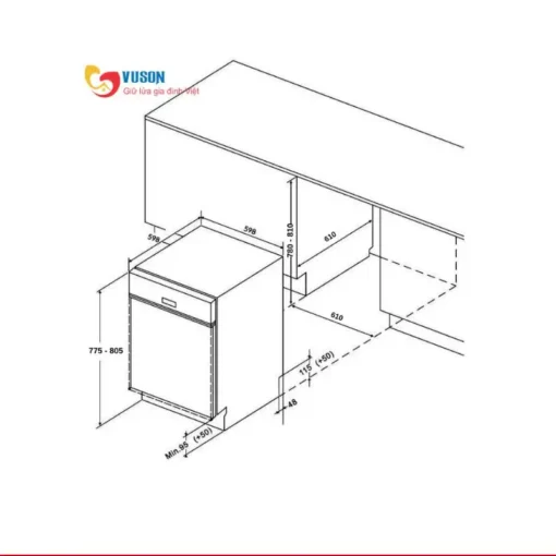 Máy rửa bát 14 bộ Eurosun SMS78EU12EB